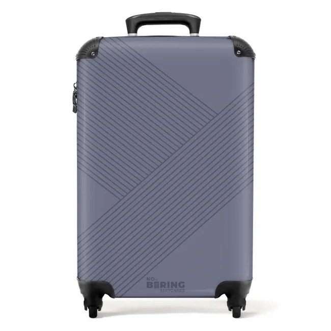 Suitcase - Minimal - Crossing lines on gray-blue