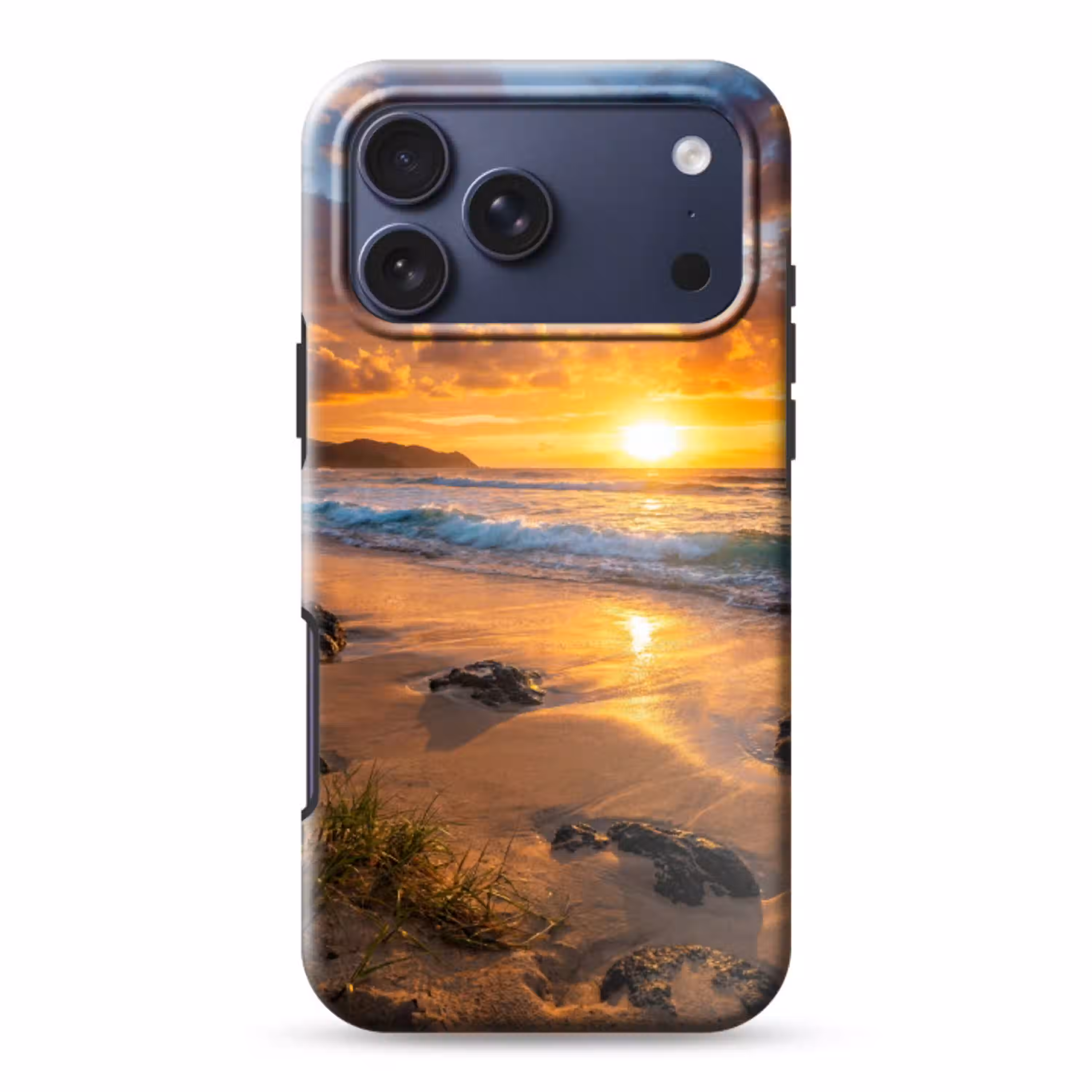 Strand - Zonsondergang - Golven - Natuur - Oranje Toughcase MagSafe Apple iPhone 17 Pro Max klein -3d