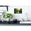 Jungle - Water - Brug - Natuur - Planten Muursticker klein -keuken
