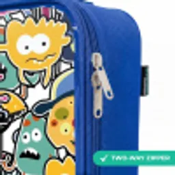 Beestjes met Grote Oogjes Kinderkoffer - Blauw klein -rits_EN