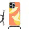 Vogels - Cirkels - Geel Hoesje iPhone 16 Pro Max met koord klein -3d