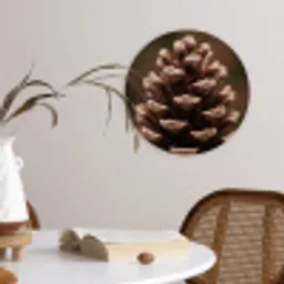 Dennenappel - Bos - Herfst - Bruin - Sfeervol Wandcirkel kunststof plaat 5mm dik klein -sfeer4
