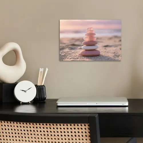Stenen - Zand - Roze poster papier klein -sfeer1