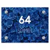 Blauwe rozen - Modern Naambord Rechthoek middel -3d