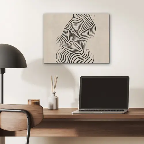 Lijnen - Abstract - Golvend - Zwart PET vilt klein -sfeer5