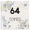 Bloemen - Beige - Modern Naambord Vierkant klein -3d