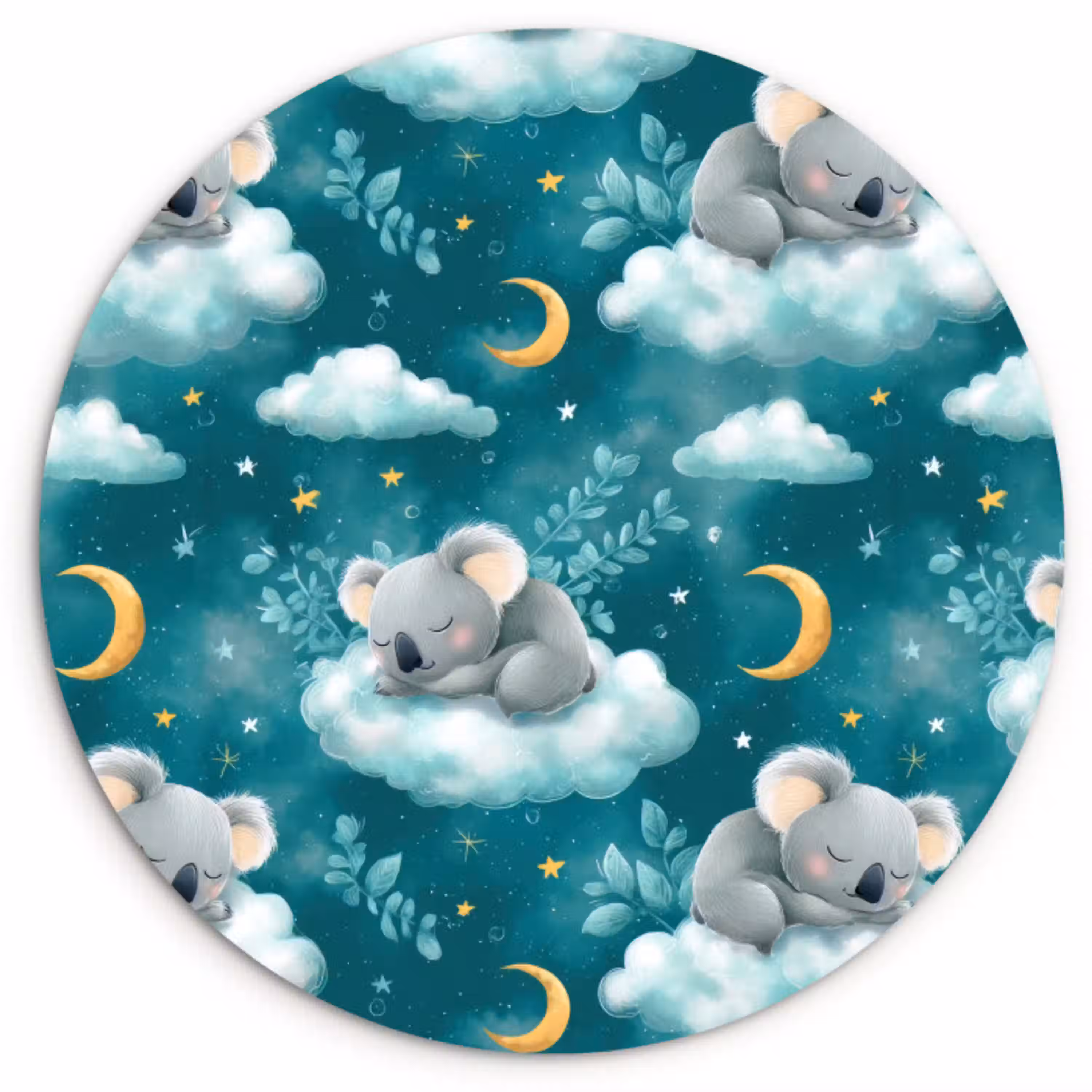 Koala's - Betoverend - Blauw Wandcirkel kunststof plaat 5mm dik klein 188 -3d