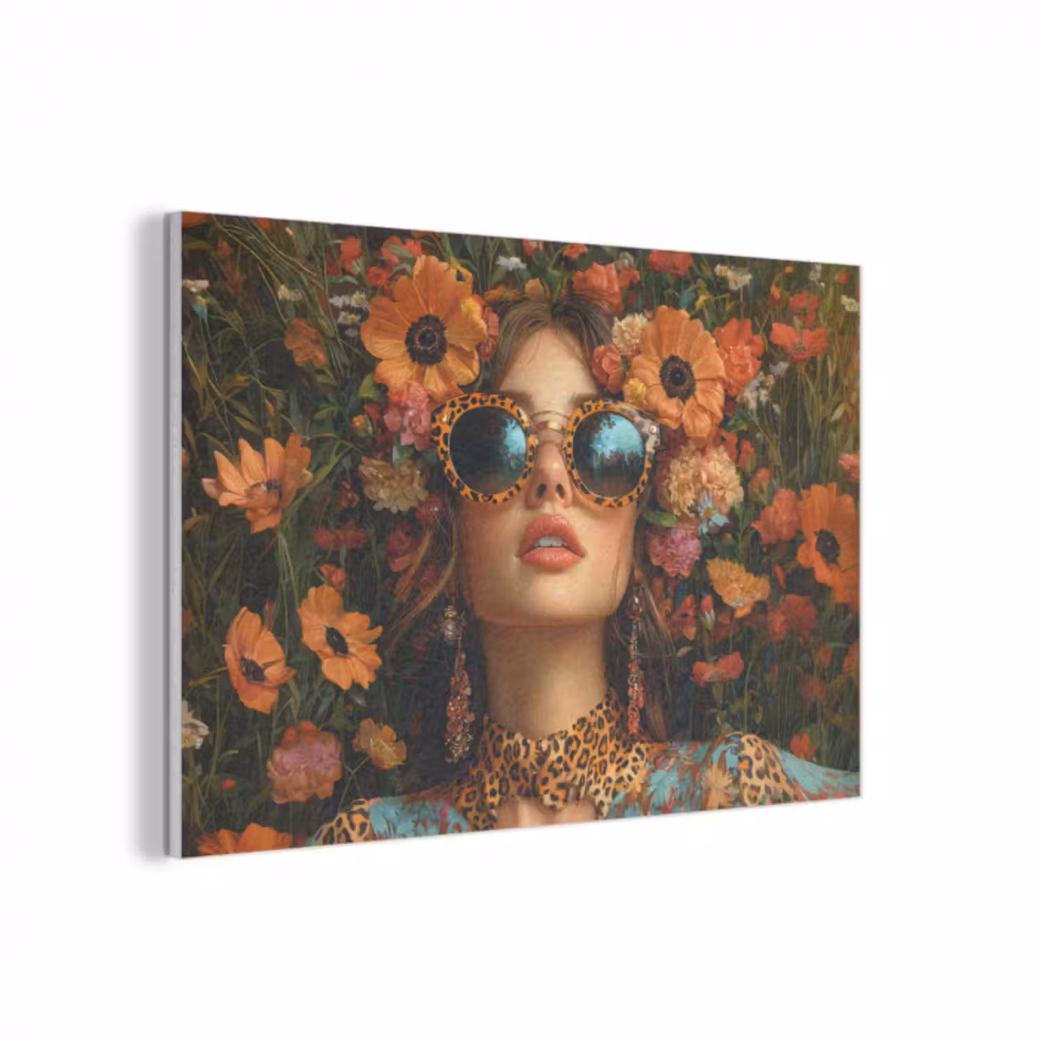 Akustikbild - Frauen - Blumen - Modern - Brille - Abstrakt