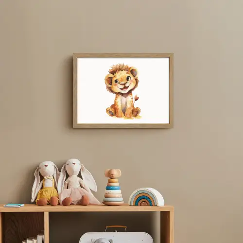 Leeuw - Baby dier Light Box met batterij (Wandlamp kind) middel -sfeer2_kind