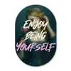 Vrouw - Roos - Quote Wandcirkel Ovaal Forex klein -3d
