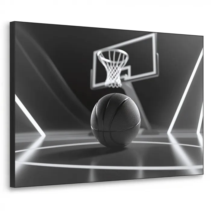 Basketbal - Basketbalveld - Lichtlijnen Textielframe - compleet frame klein -3d