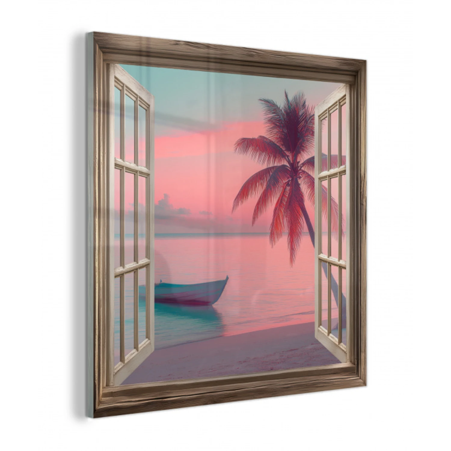 Doorkijk - Strand - Palmboom - Tropisch plexiglas 5mm klein -z3d