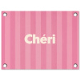 Gestreept - Roze - Chéri tuinposter los doek klein -3d