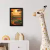 Landschap - Afrikaans - Zon fotolijst zwart zonder passe partout klein -usfeer4_kinderkamer