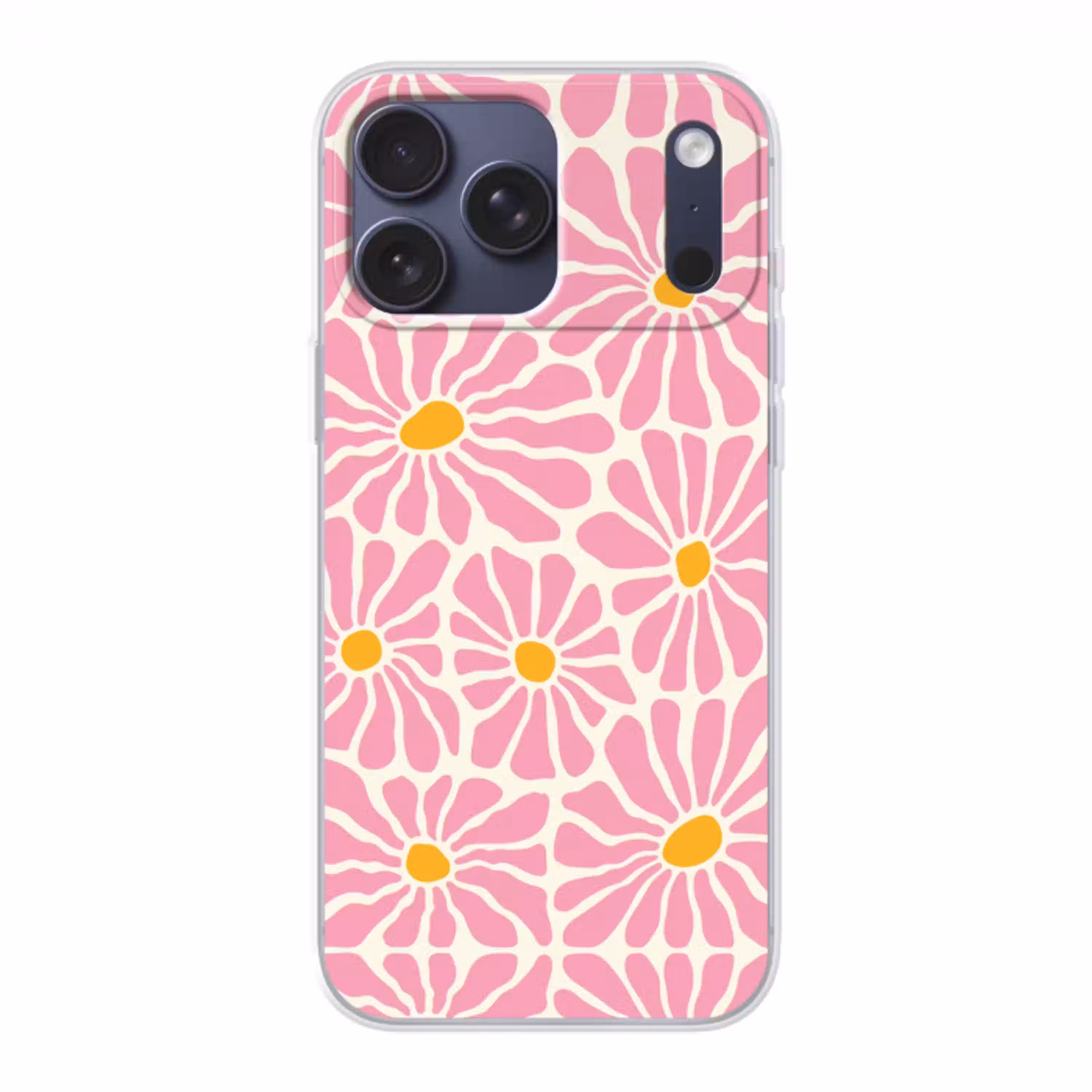 Bloemen - Patroon - Roze - Beige - Oranje Telefoonhoesje iPhone 17 Pro Max klein -3d
