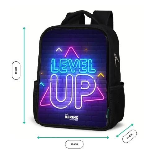 Neonletters op een bakstenen muur Rugzak - Zwart middel -productfoto_formaten
