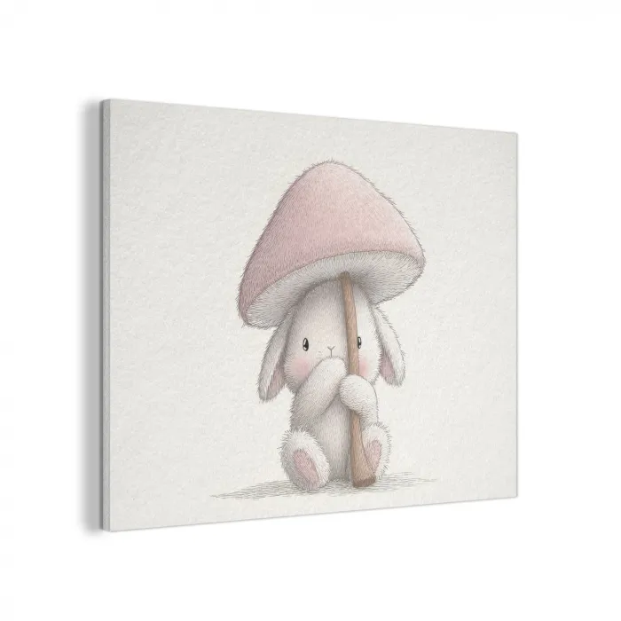 Paddenstoel - Konijn - Roze PET vilt klein -3d