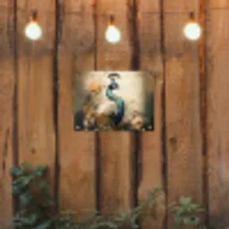 Pauw - Pauwenveren - Bloemen - Vogels - Botanisch tuinposter los doek klein -sfeer1