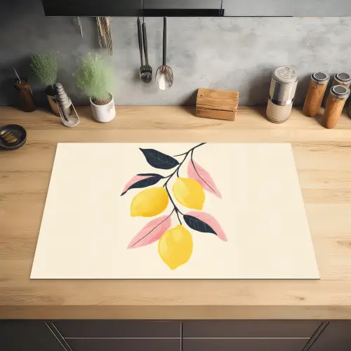 Citroenen - Felgeel - Tak - Bladeren Inductie beschermer vinyl 3mm klein -sfeer5