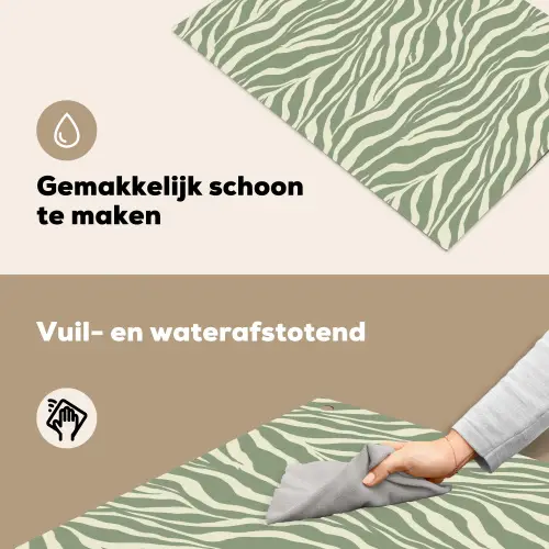 Zebra - Motief - Groen Inductie beschemer met haakjes klein 777 -ky-schoon-nl