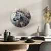Zebra in de Bloesemnevel KitchenYeah - Keuken - Wandcirkel Forex klein -sfeer2