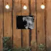Dieren - Leeuw - Zwart - Wit - Portret tuinposter los doek klein -sfeer1