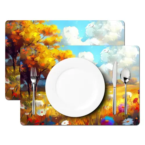 Schaap - Weide - Bloemen Placemat vinyl groot -zzsfeer2_Kitchenyeah-website