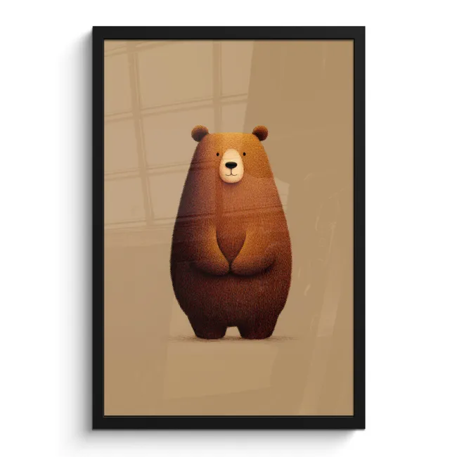 Poster met lijst - Beer - Minimalistisch - Bruin