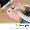 Roze - Retro - Vrouw Muismat XXL klein -sfeer3