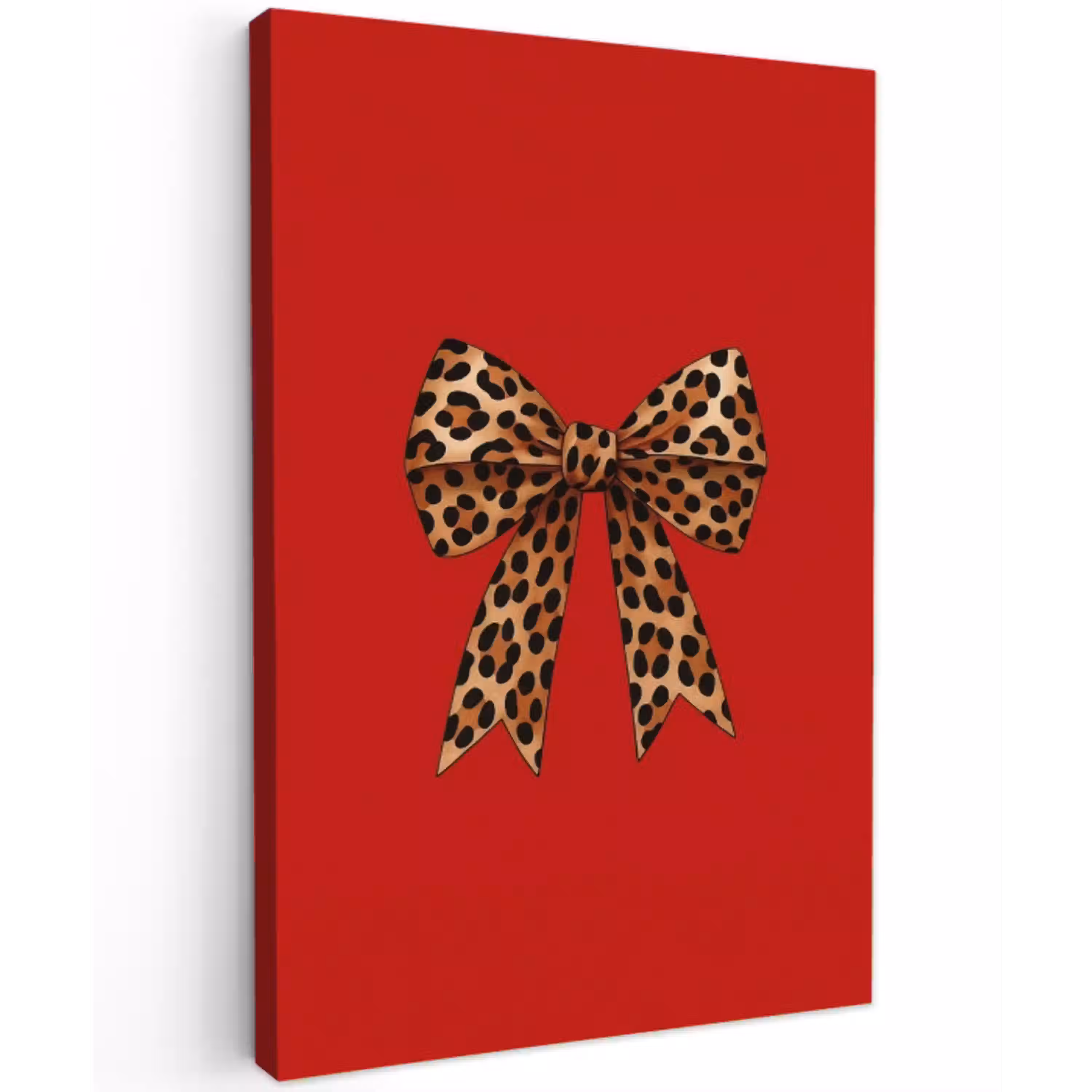 Strik - Sierlijk - Panter - Rood Tuinposter op houten frame 2 cm dik middel -3d