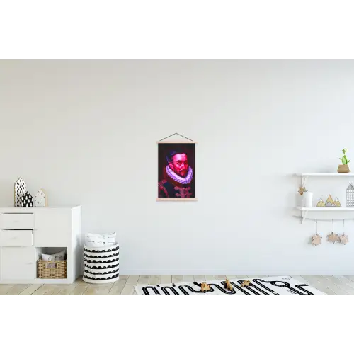 Willem van Oranje - Adriaen Thomasz - Oude meesters textielposter latten blank klein -kinderkamer