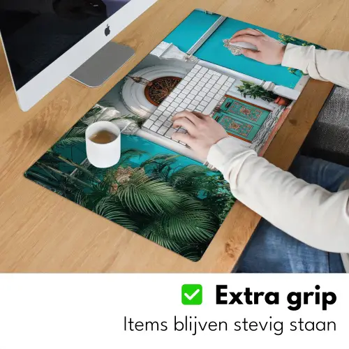 Zuilen - Sierlijke - Deur - Blauw Muismat XXL klein -sfeer3