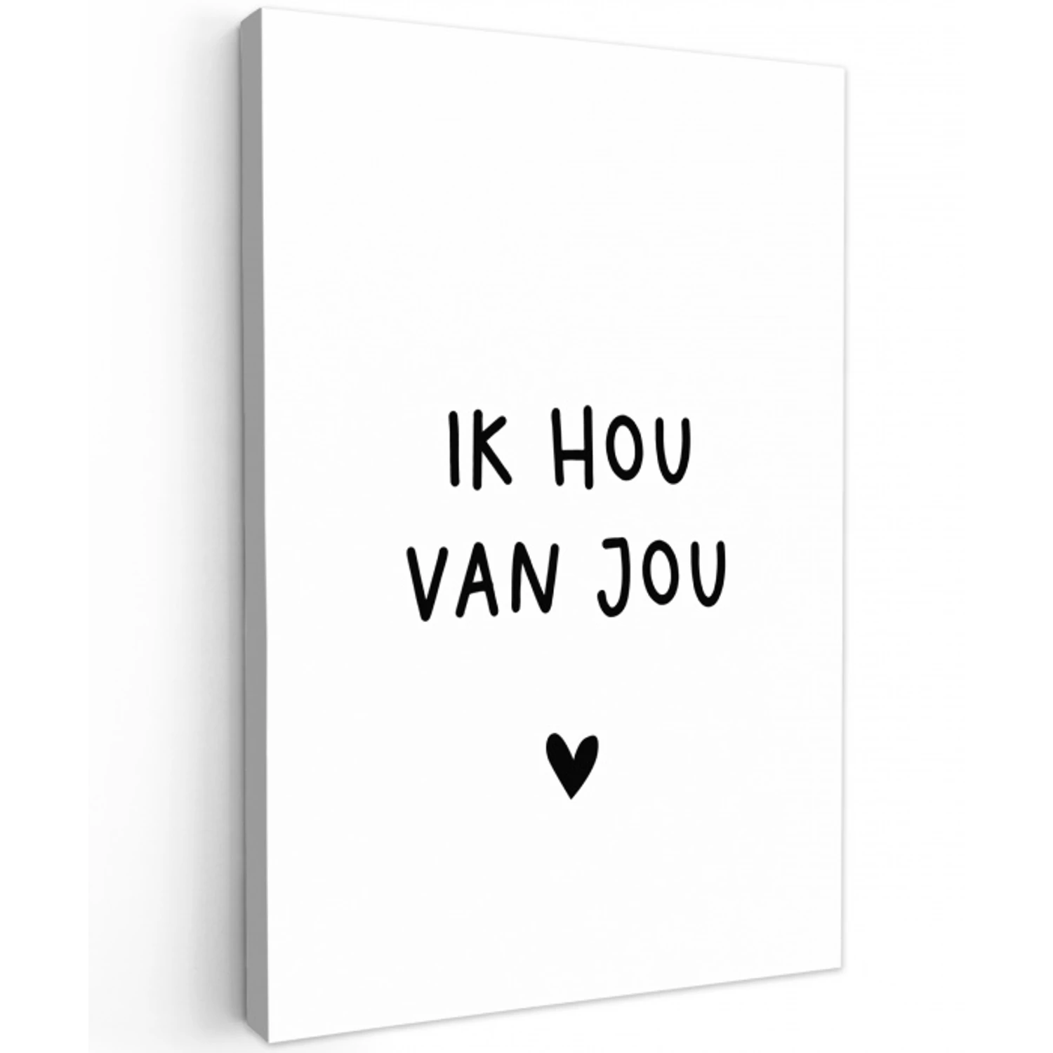 Quotes - Ik hou van jou - Spreuken Tuinposter op houten frame 2 cm dik klein -3d