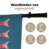 Vissen - Rood - Blauw Wandkleed katoen klein -sfeer2