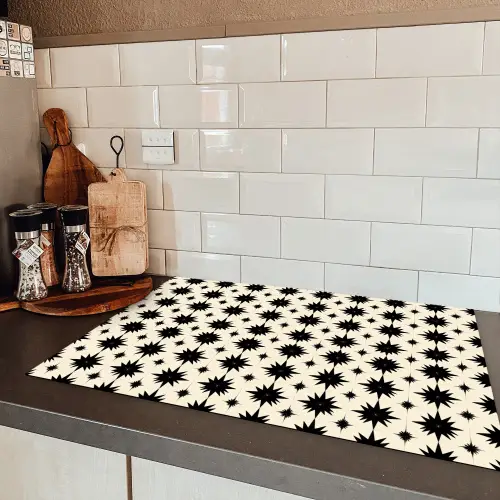 Stervormen - Geometrisch - Zwart Inductie beschermer vinyl 3mm klein 276 -sfeer3
