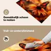 Vlinder - Bloemen - Oranje Inductie beschemer met haakjes klein -ky-schoon-nl