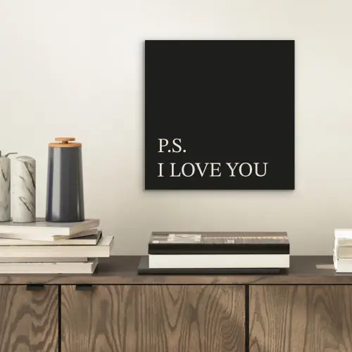 Zwart - Minimalistisch - Valentijn aluminium wit klein -sfeer1