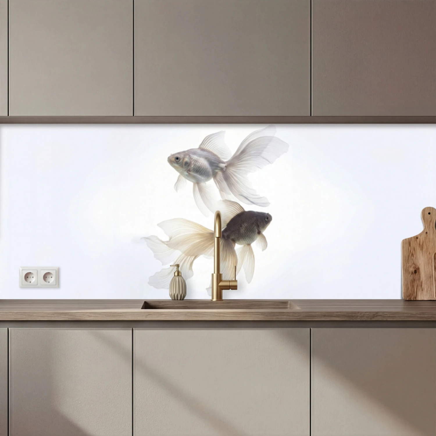 Goudvissen - Modern - Wit keuken achterwand 2 middel zz_3dshopping