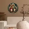 Kerst - Gnomen - Peperkoekhuisje - Rood - Groen Wandcirkel kunststof plaat 5mm dik klein -sfeer1