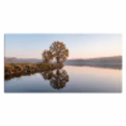 Bomen - Reflectie - Water - Zonsopgang - Serene Muismat XXL klein -3d_leeg