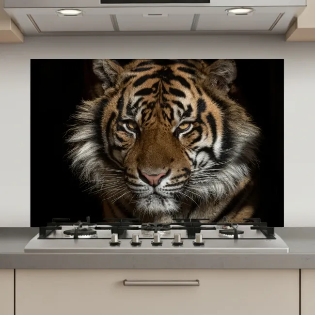 Tijger - Wilde dieren - Portret keuken achterwand spatscherm klein -3d_website