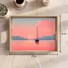 Zeilboot - Roze zee - Zonsondergang - Bergen Dienblad Rechthoek middel -USP_Formaat