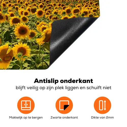 Zonsondergang Boven het Zonnebloemrijk Inductie beschermer vinyl 3mm klein -zzzzzzz-td-onderkant