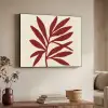 Tak - Bladeren - Rood Textielframe zwart klein -sfeer3