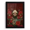 Bloemen - Dieprood - Zonnebril - Vrouw fotolijst zwart zonder passe partout klein -3d