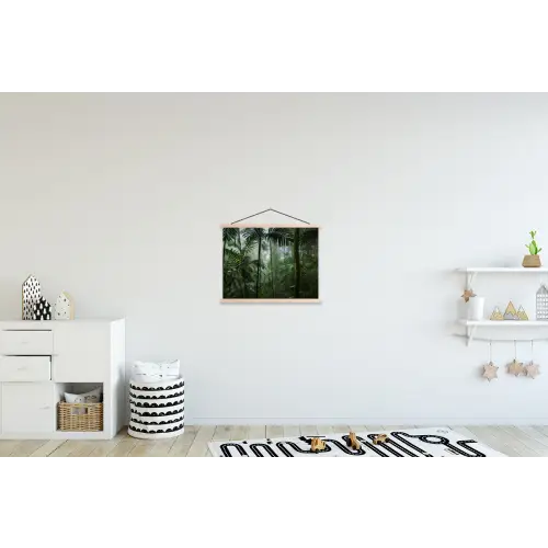 Regenwoud - Tropisch - Jungle - Bomen - Planten textielposter latten blank klein -kinderkamer