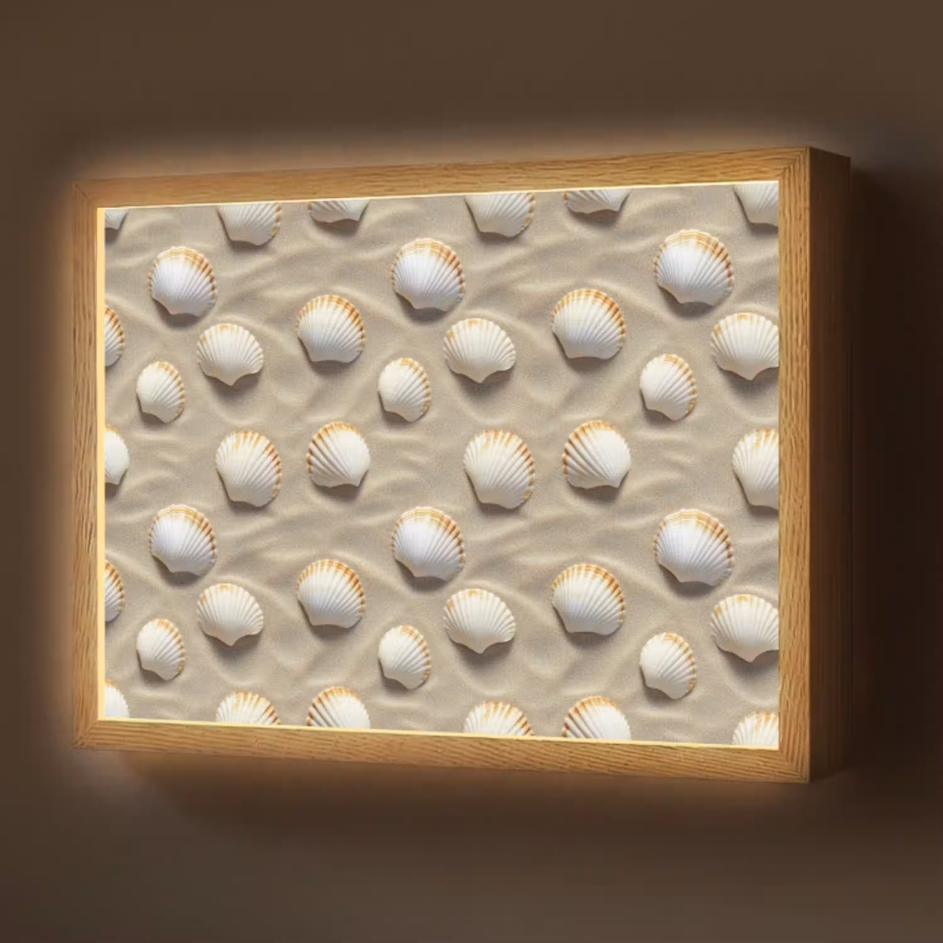 Schelpen - Zand - Maritiem Light Box met batterij (Wandlamp) middel 907 -z3d_website