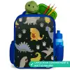 Dino - Kinderen - Patronen - Jongens - Meisjes - Dinosaurus Kinderrugzak - Blauw middel -inhoud_UK