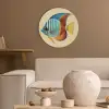 Vis - Vinnen - Blauw - Ogen Akoestische PET Vilt - Rond klein -sfeer1