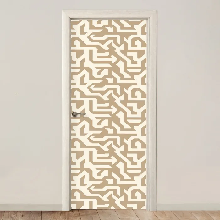 Modern - Abstract - Beige deurposter klein 289 -3d_beige
